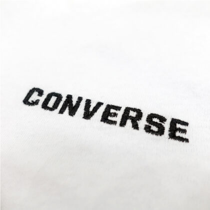 CONVERSE LOGO EMBROIDERY LONG SLEEVE T-SHIRT | WHITE