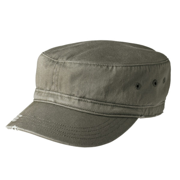 DISTRICT DISTRESSED MILITARY HAT | OLIVE